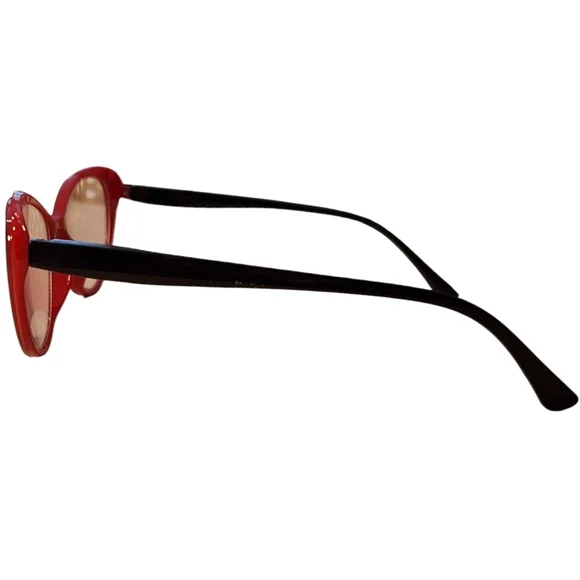 ❗️5/$25❗️MUUKAL Chic Red Cat-Eye Glasses W/Plastic Case - Picture 2 of 4